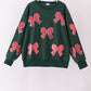Forest bow sequin mom&me top