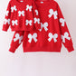 Red bow sequin mom&me top
