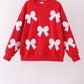 Red bow sequin mom&me top