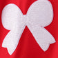 Red bow sequin mom&me top