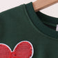 Forest bow sequin mom&me top