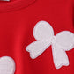 Red bow sequin mom&me top