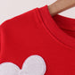 Red bow sequin mom&me top