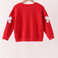 Red bow sequin mom&me top