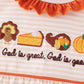 Cream turkey pumpkin embroidery ruffle dress
