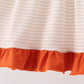 Cream turkey pumpkin embroidery ruffle dress
