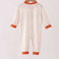 Cream turkey pumpkin embroidery romper