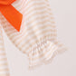 Cream turkey pumpkin embroidery bow bubble