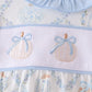 Blue pumpkin embroidery ruffle bubble