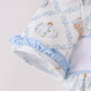 Blue pumpkin embroidery ruffle bubble