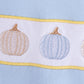 Blue pumpkin embroidery romper