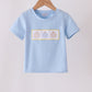 Blue pumpkin embroidery top