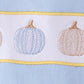 Blue pumpkin embroidery top