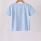 Blue pumpkin embroidery top