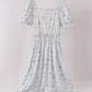 Blue pumpkin ruffle mom dress