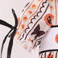 Pumpkin bow embroidery ruffle bubble