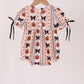 Pumpkin bow embroidery ruffle bubble