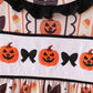 Pumpkin bow embroidery ruffle dress