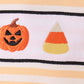 Pumpkin embroidery stripe romper
