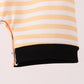 Pumpkin embroidery stripe romper