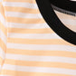 Pumpkin embroidery stripe top