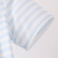 Blue stripe spider embroidery top