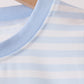 Blue stripe spider embroidery top