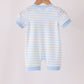 Blue stripe spider embroidery romper