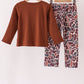 Brown camouflage hunting embroidery pants set