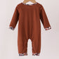 Brown camouflage hunting embroidery romper