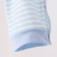 Blue turkey embroidery stripe romper