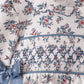 Teal floral smocked bow bubble