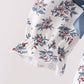 Teal floral smocked bow bubble