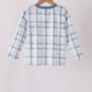 Blue plaid pocket top