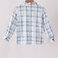 Blue plaid button down shirt