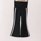 Black Flare Double Side Stripe Active Pants