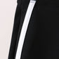 Black Flare Double Side Stripe Active Pants