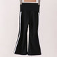 Black Flare Double Side Stripe Active Pants