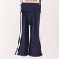 Navy Flare Double Side Stripe Active Pants