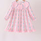 Pink Pearl Bow Floral Dress