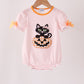 Pink cats Jack-O-Lantern applique bubble