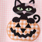 Pink cats Jack-O-Lantern applique bubble