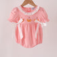 Pink pumpkin embroidery ruffle bubble