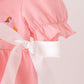 Pink pumpkin embroidery ruffle bubble