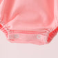 Pink pumpkin embroidery ruffle bubble