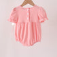 Pink pumpkin embroidery ruffle bubble