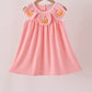 Pink pumpkin embroidery dress