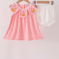 Pink pumpkin embroidery bloomer set