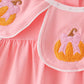 Pink pumpkin embroidery bloomer set