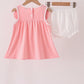 Pink pumpkin embroidery bloomer set